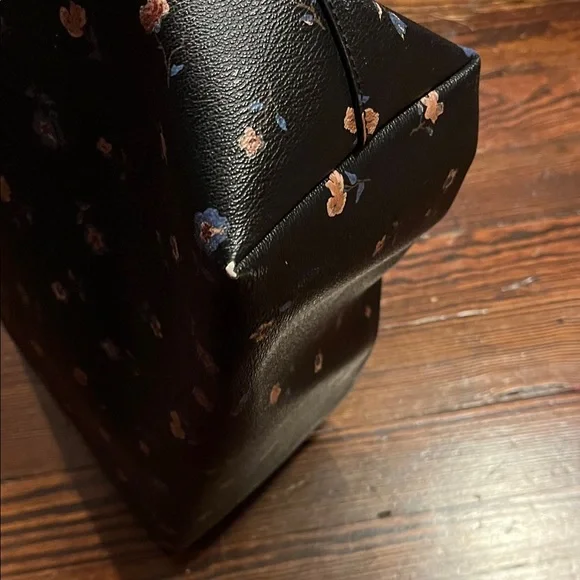 Coach Black Floral Leather Tote - Picture 5 of 5
